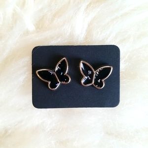 3 for $15 Pretty Black Translucent Sparkly Butterfly Earrings